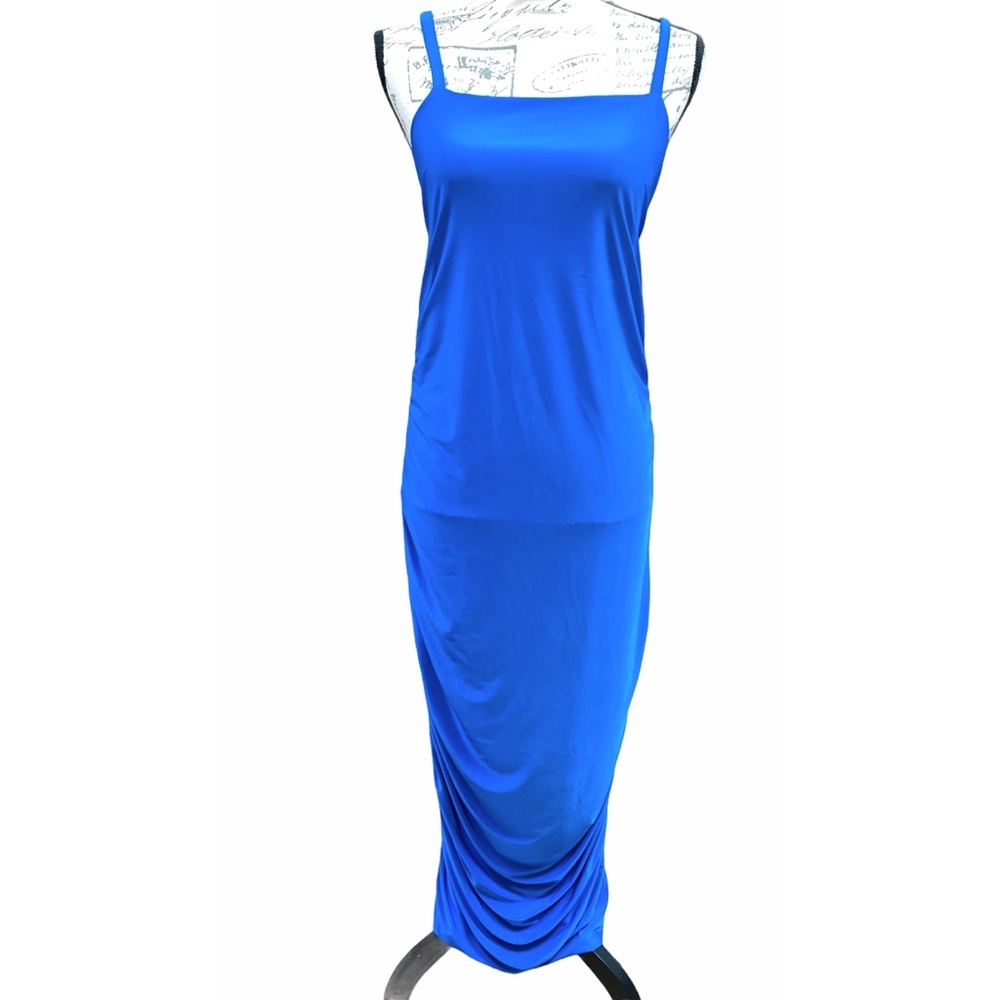 Women Royal Blue Sleeveless Bodycon Maxi Dress Plus Size 1X Party Evening Dress